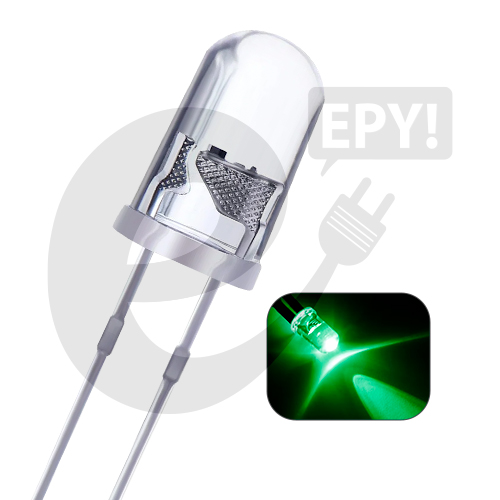 Diodo LED Transparente Verde 5mm